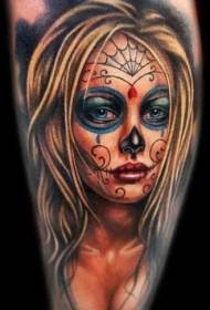 Красива блондинка смерть дівчина татуювання візерунок
