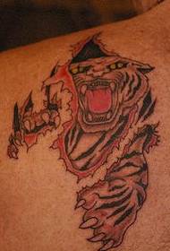 agterkleur tiger tatoeëring prentjie