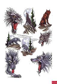 მგლის ტატუების ნიმუში: სისხლის წვეთი მგელი ტატუ სურათზე