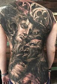 Affascinante modello di tatuaggio nero e grigio di Jacklin