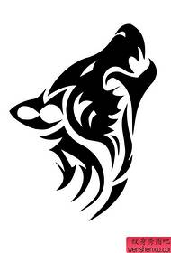 Classic popular totem wolf head tattoo pattern