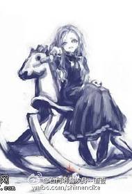 Modello di manoscritto tatuaggio trojan girl