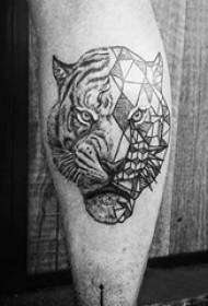 Tiger Totem Tattoo Әртүрлі Қара сұр түсті тату-сурет