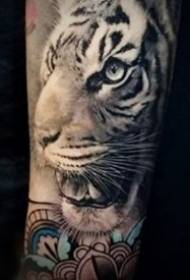 Realistinen sarja pedon kuningas tiikeri tatuointi taidetta