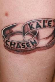 Kand Numm Tattoo op Been brong Ring