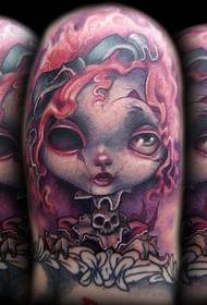 Tattoo 520 galerija: šausmu asiņainās lelles tetovējuma modelis