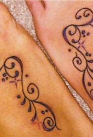 Stopa symbolizująca przyjaźń dziewczyn totem wzór tatuażu