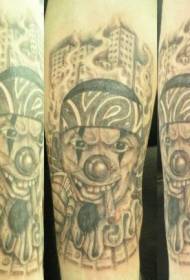 Band Clown schwaarz Tattoo Muster