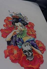 Geisha Rose Tattoo Manoscritto Patterns