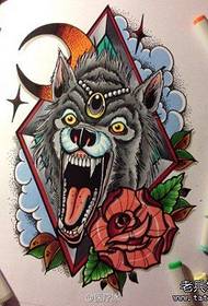 Naskah tato serigala yang sangat keren