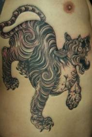 Странични ребра азиатски модел черен тигър татуировка