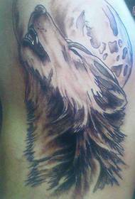 Wolf head howling tattoo pattern