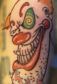 Liela mute smēķējoša klauna tetovējuma raksts