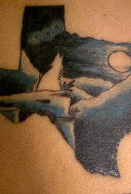 Modello tatuaggio lupo solitario colorato
