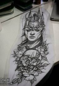 Pige kranium rose tatovering manuskript billede