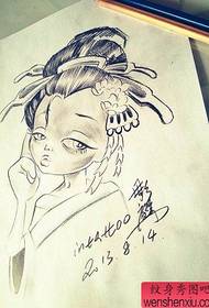 Tatoveringsshow, anbefaler et manuskript til geisha-linie