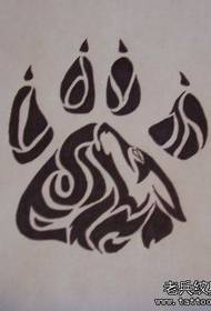 เย็นคลาสสิก totem หัวหมาป่าหมาป่าเล็บรอยสักที่เขียนด้วยลายมือ