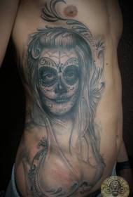 Vyötäröpuoli harmaa joulupukki kuolema tyttö tatuointi malli