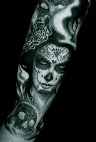Jalkojen fantomi kuoleman tyttö tatuointi malli