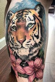 tigër me ngjyra viçi model tatuazhesh