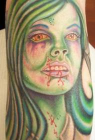 Modèle de tatouage fille couleur zombie fille