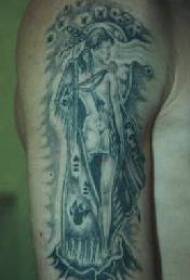 Modello di tatuaggio tribale ragazza indiana nuda spalla