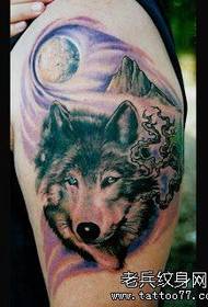 тупая татуировка головы волка на руке