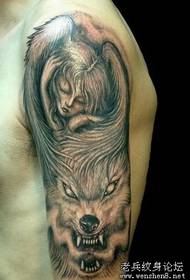 Tattoo Pattern: Angel Wolf Tattoo Pattern (Klasika)