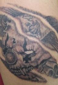 Wzór tatuażu czarny klaun diabła