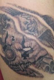 Nigra tatuaje de diabla klaŭno