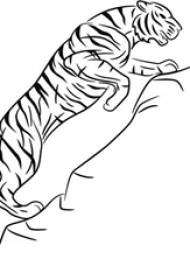 manuscrit de tatouage de tigre animal créatif de ligne noire