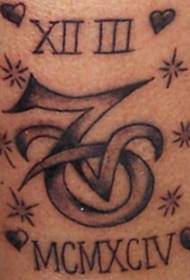 Bega kahawia mtoto zodiac muundo wa tattoo