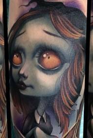 Aranyos rajzfilm zombi lány tetoválás minta