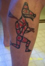 Modello tatuaggio egiziano lupo rosso idolo