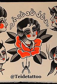 Old school european girl tattoo tattoo manuscript