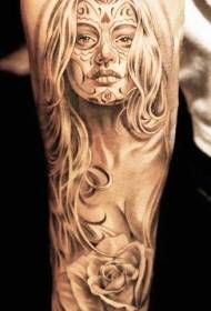 Алатка кафеава симпатична смртна божица слика тетоважа