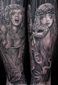 Vampir djevojka Victoria Frances uzorak tetovaže