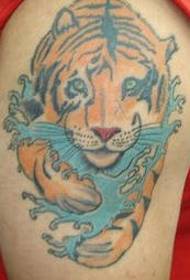 modello di tatuaggio tigre di colore