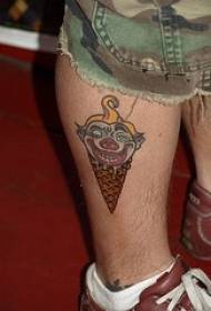 Padrão de tatuagem de combinação de palhaço de sorvete