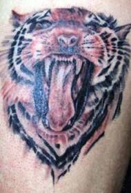 back brown real roaring tiger tattoo tattoo