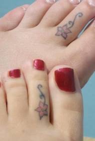 Девојки нозе свежа пријателство цвет шема на тетоважи