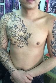 Fotos de tatuaje Glamour hombres línea dragon malvado
