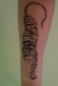 minimalistični vzorec tatoo črne tigre