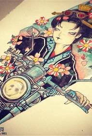 Persoonlijkheid kleur geisha tattoo illustratie