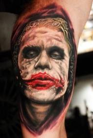 Veliki zli realistički stil šareni zli klaun tetovaža uzorak