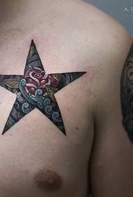 Andreja talantīgais dubultās ekspozīcijas silueta tetovējums
