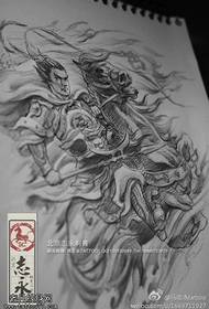 素描吕布骑马纹身图案