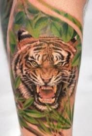 dispersione laterale prepotente del modello del tatuaggio della testa di tigre della linea di personalità semplice animale dipinto