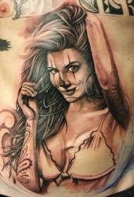 Břicho hnědá sexy smrt dívka tetování vzor