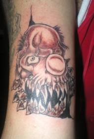 Modello di tatuaggio da clown mostro seghettato affilato